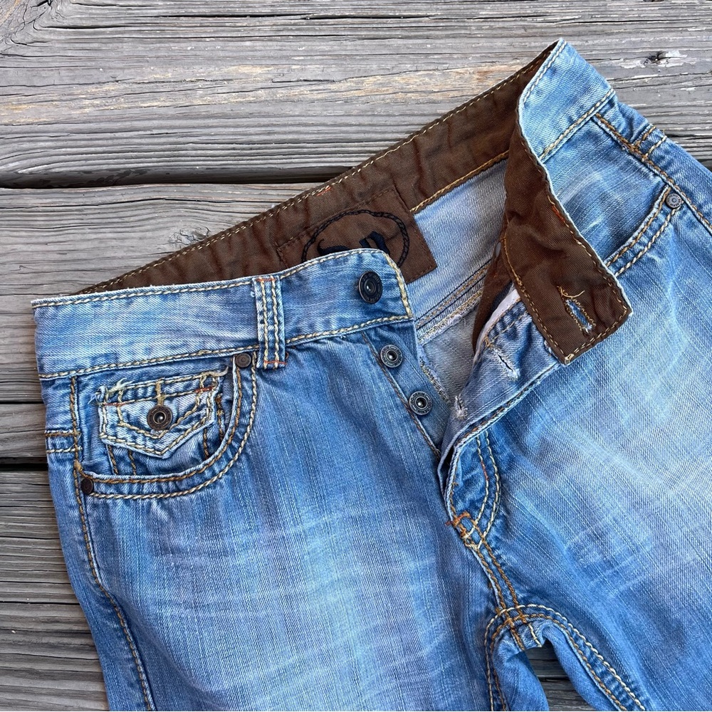 Vintage DO Denim Jeans Distressed Embellished Faded Size 30